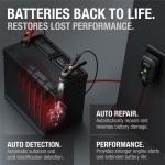 NOCO GENIUS1, 1A Smart Car Battery Charger, 6V and 12V Automotive Charger, Battery Maintainer, Trickle Charger, Float Charger and Desulfator for Motorcycle, ATV, Lithium and Deep Cycle Batteries - Image 3