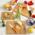 Totally Bamboo 3-Piece Bamboo Cutting Board Set; 3 Assorted Sizes of Bamboo Wood Cutting Boards for Kitchen - Image 4