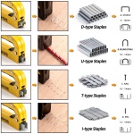 Upholstery 4 in 1 Staple Gun Heavy Duty, with 6000 Staples, Remover, Gloves, Manual Brad Nailer Power Adjustment Stapler Gun for Wood, Upholstery, Carpentry, Decoration DIY Staple Gun… - Image 6