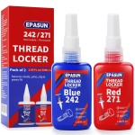 EPASUN Threadlocker Blue 242 and Red 271, Thread Lock Medium and Strong Strength Lock Tight for Nuts, Bolts, Fasteners, and Metals to Prevent Loosening and Corrosion (50mlx2)