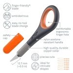 Slice Precision Knife, Finger Grip for Precision and Control, Safe Ceramic Blade Lasting 11x Longer than Metal, 1 Pack - Image 7