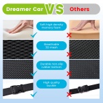 Car Seat Cushion for Car Seat Driver/Passenger - Wedge Car Seat Cushions for Driving Improve Driving Vision/Posture - Memory Foam Butt Pillow/Sciatica Pain Relief Pillow(Mesh Cover,Black) - Image 2