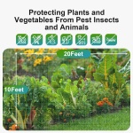 Garden Netting Pest Barrier: 10'x20' Fine Bug Netting for Garden Protection Row Cover Raised Bed Screen Mesh Greenhouse Mosquito Net, Protecting Tree Plants Vegetable Flowers Fruits - Image 9
