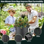 lucdnc 5 Pcs Grow Bags 5 Gallon Plant Grow Bags Multi-Purpose Nonwoven Fabric Pots with Durable Handles,Outdoor Garden Plant Pots for Vegetables Fruits Flowers Herb Succulent Bonsai Plants - Image 6